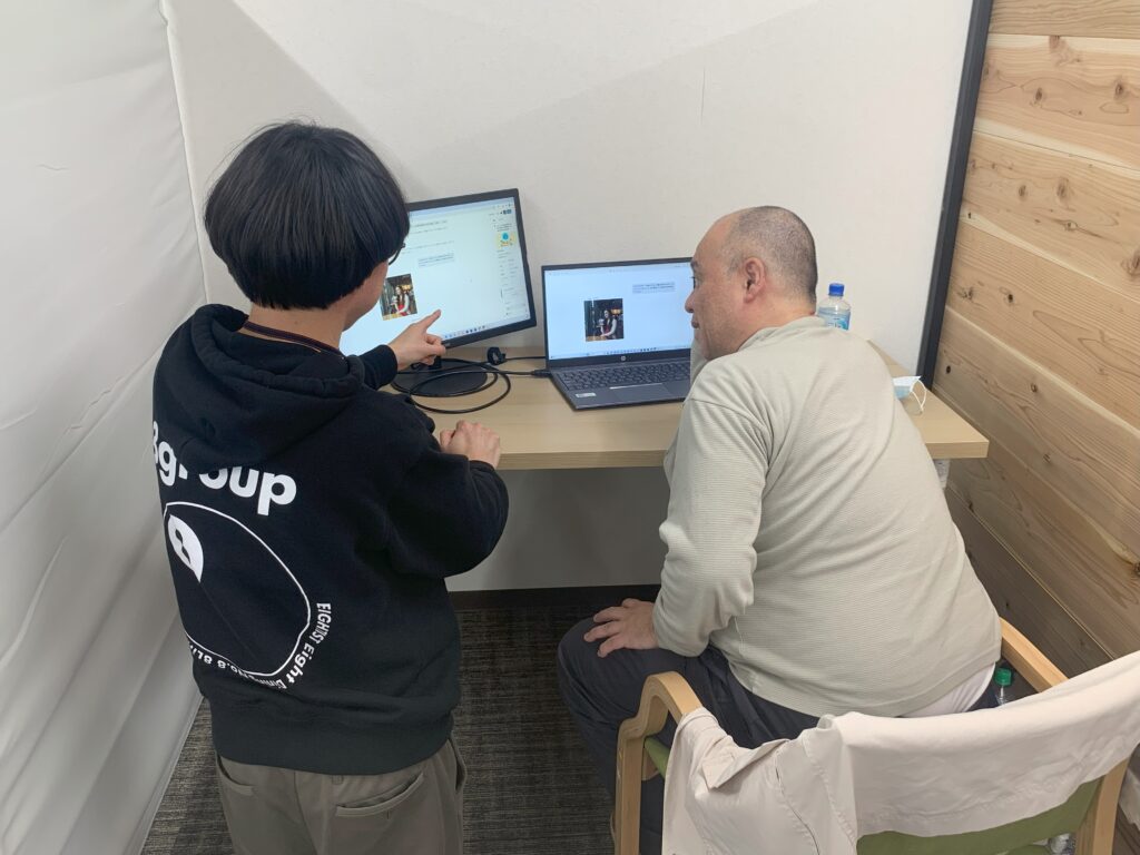 阪上さんがTakuyaに教えてる